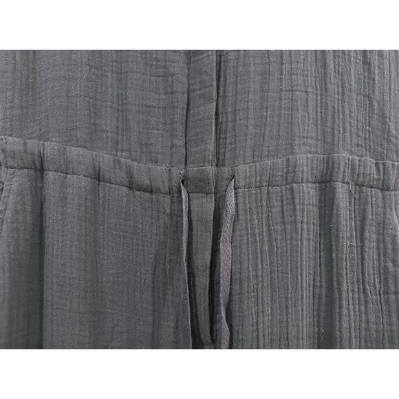 Eileen Fisher Cotton Gauze Navy Blue Short Sleeve Jumpsuit XS